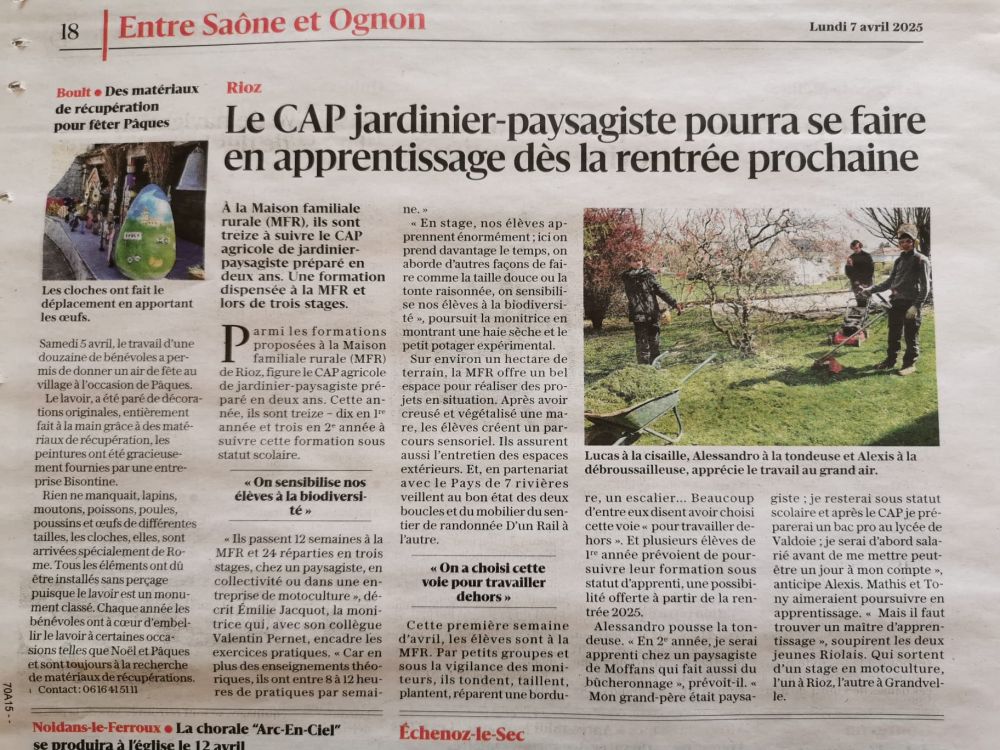 Ouverture de l'apprentissage